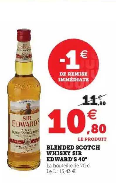 blended scotch whisky sir edward's 40°