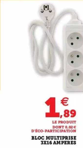 bloc multiprise 3x16 ampères