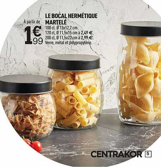 bocal hermétique martelé