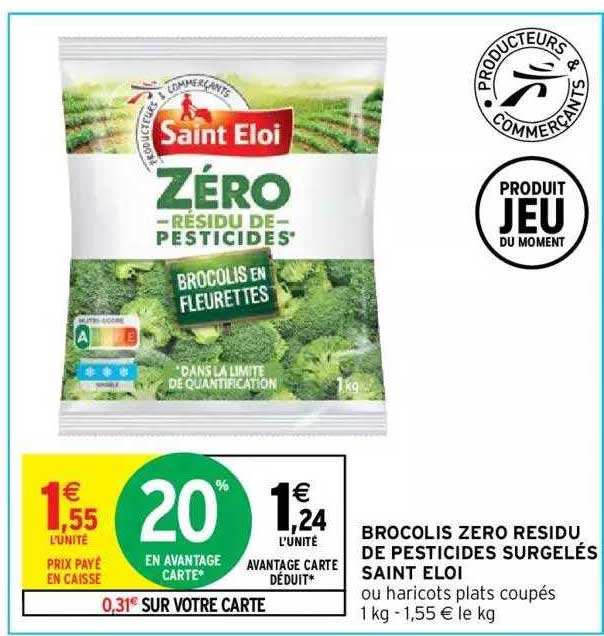 brocolis zero residu de pesticides surgelés saint eloi