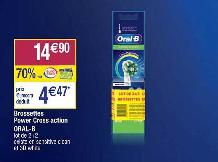 brossettes power cross action oral-b