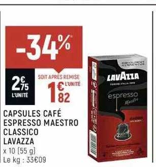 capsules café espresso maestro classico lavazza