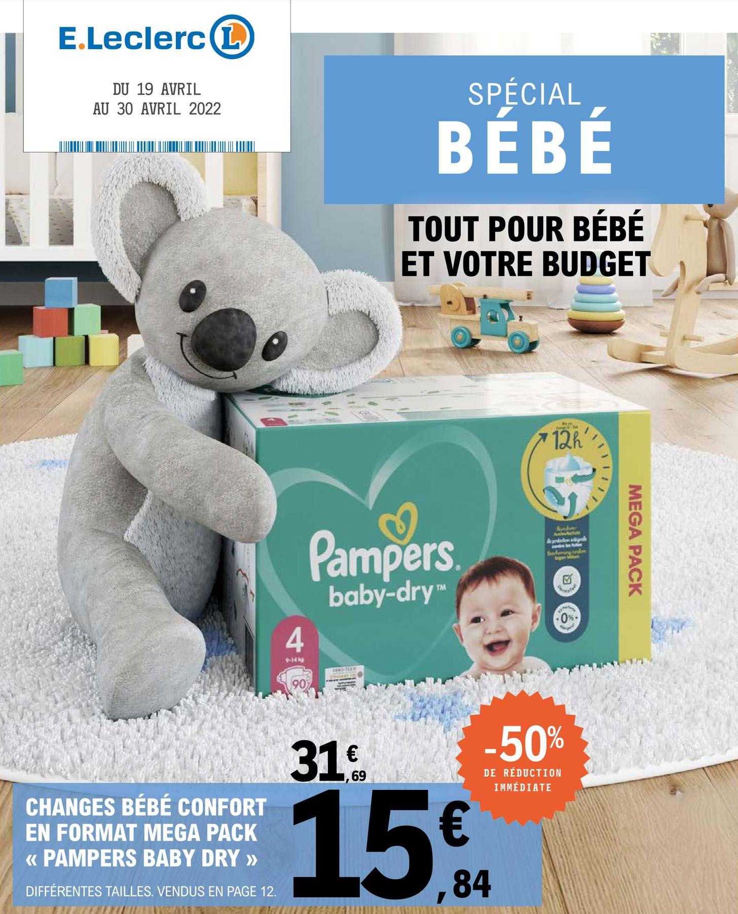 changes bébé confort en format mega pack "pampers baby dry"