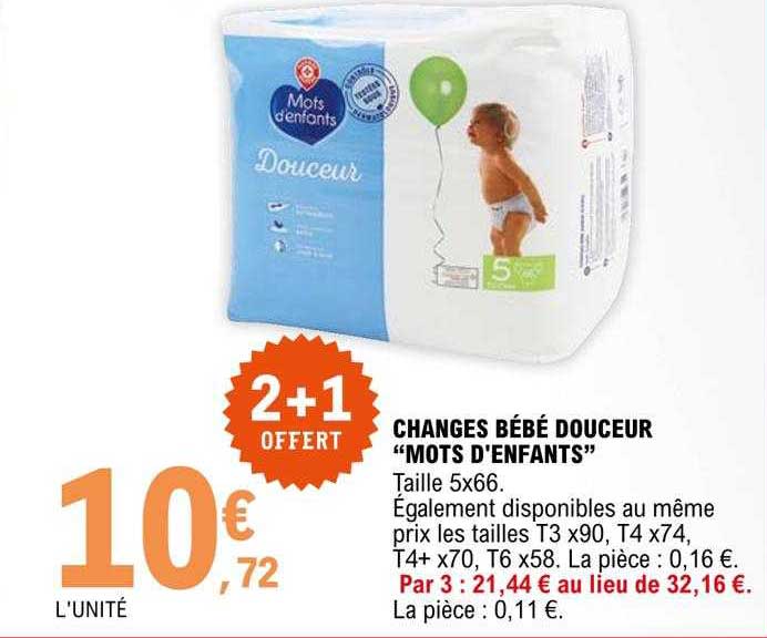 changes bébé douceur "mots d'enfants"