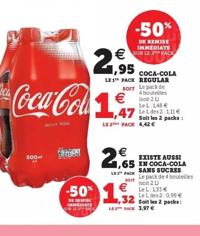 coca-cola regular, coca-cola sans sucres