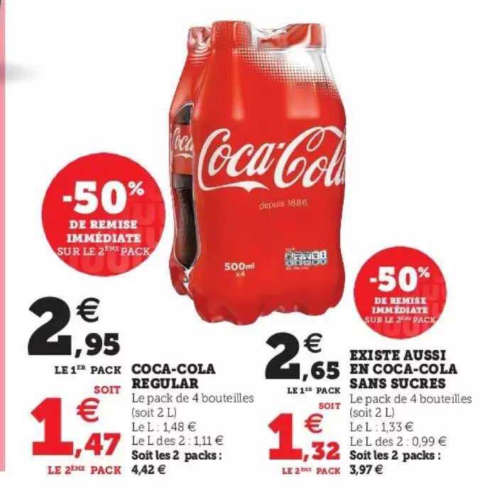 coca-cola regular, coca-cola sans sucres