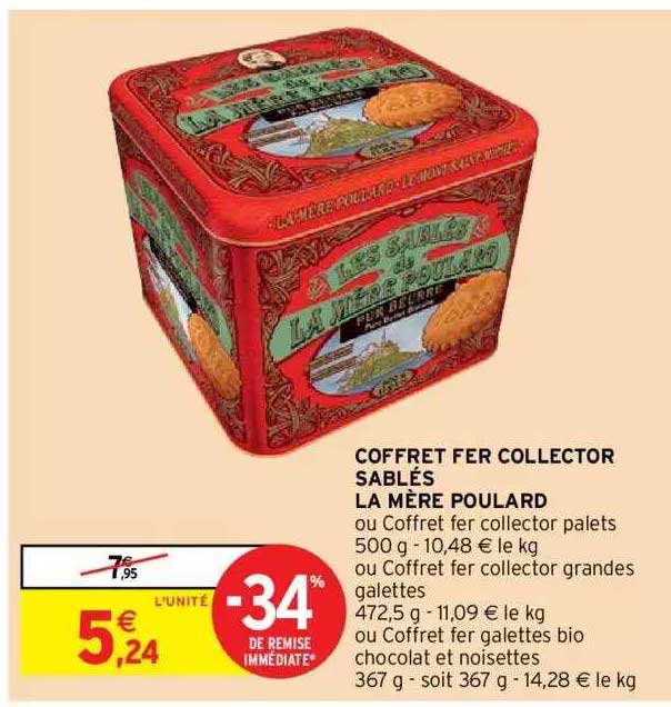 coffret fer collector sablés la mère poulard -34% de remise immédiate