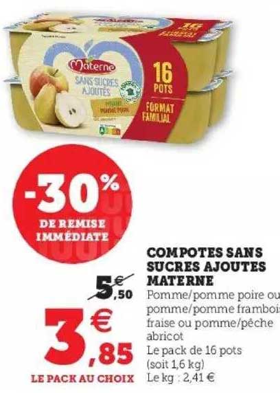 Compotes Sans Sucres Ajoutés Materne