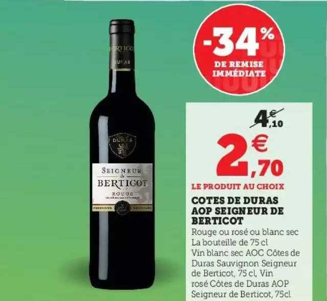 côtes de duras aop seigneur de berticot