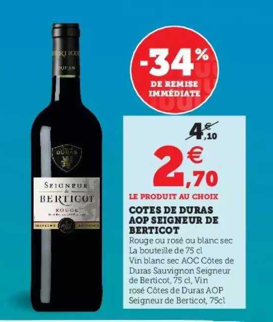 côtes de duras aop seigneur de berticot