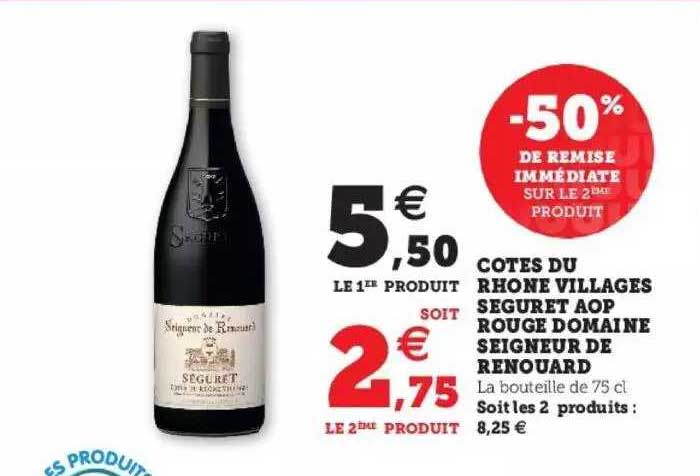 côtes du rhône villages seguret aop rouge domaine seigneur de renauard