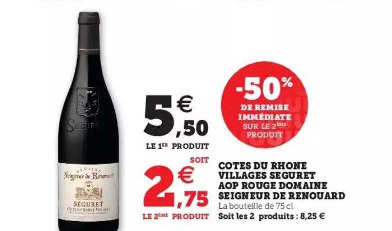 côtes du rhône villages seguret aop rouge domaine seigneur de renouard