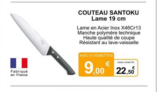 Couteau Santoku Lame 19 Cm