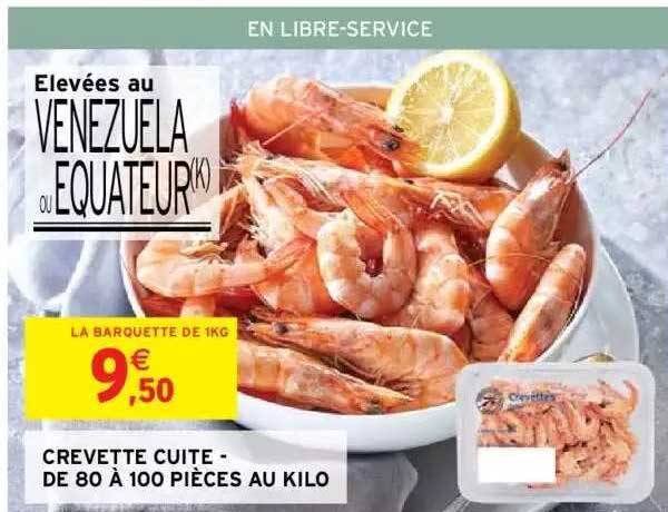 crevette cuite - de 80 à 100 pièce au kilo