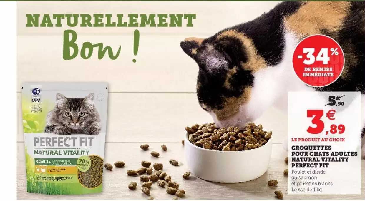 croquettes pour chats adultes naturel vitality perfect fit