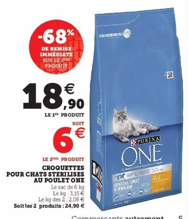 Croquettes Pour Chats Stérilisés Au Poulet One