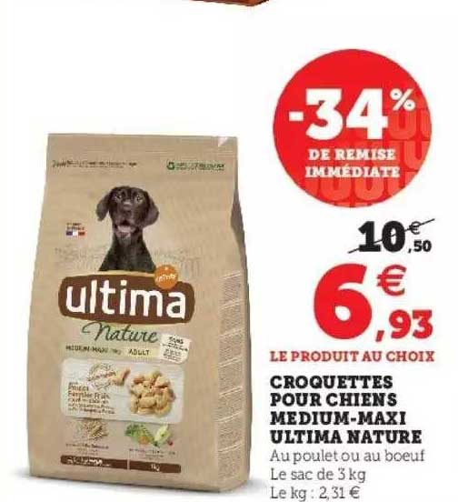 Croquettes Pour Chiens Medium-maxi Ultima Nature