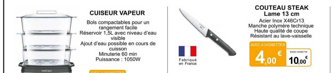 Cuiseur Vapeur, Couteau Steak Lame 13 Cm