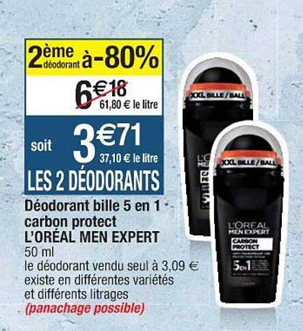 Déodorant Bille 5 En 1 Carbon Protect L'oréal Men Expert