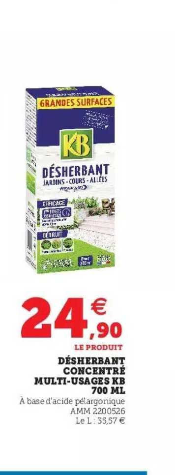 désherbant concentré multi-usages kb 700 ml