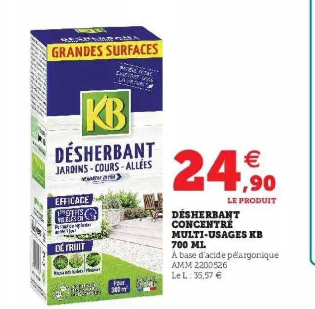 désherbant concentré multi-usages kb 700 ml