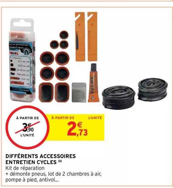 différents accesoires entretien cycles