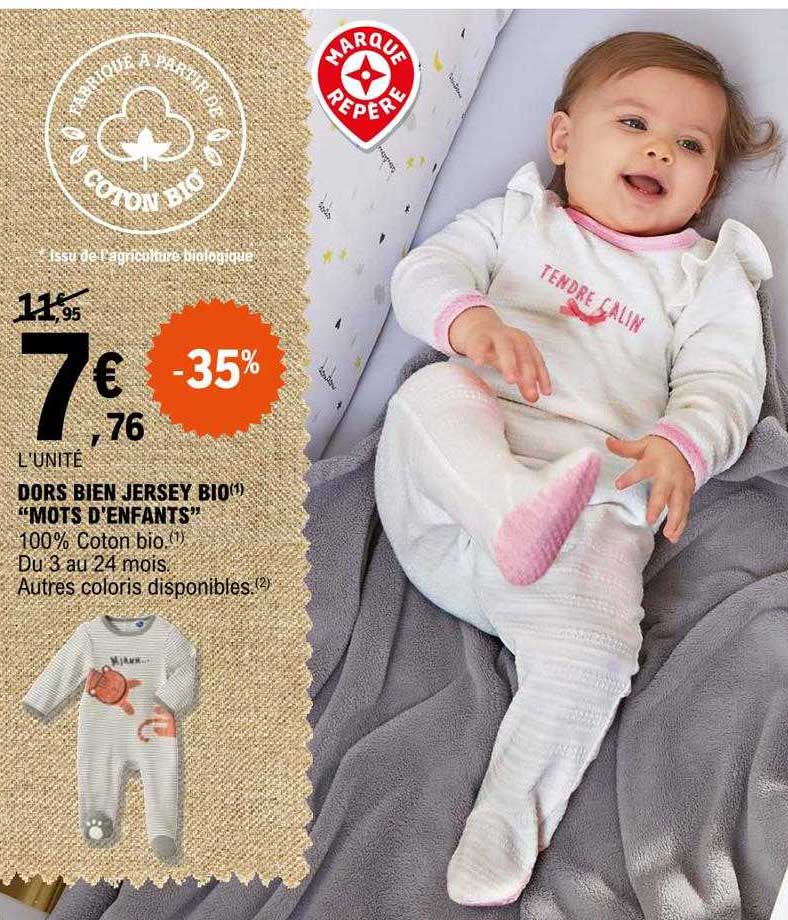 dors bien jersey bio "mots d'enfants"