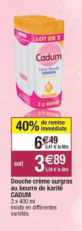 douche crème surgras au beurre de karité cadum