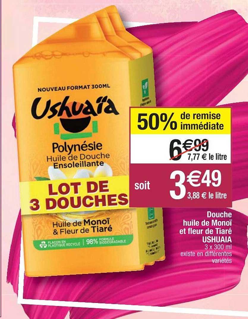 douche huile de monoï et fleur de tiaré ushuaïa