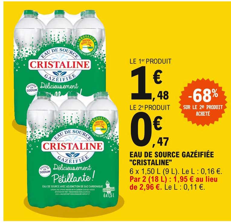 eau de source gazéifiée "cristaline"