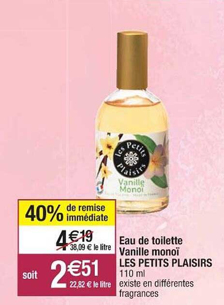 Eau De Toilette Vanille Monoï Les Petits Plaisirs