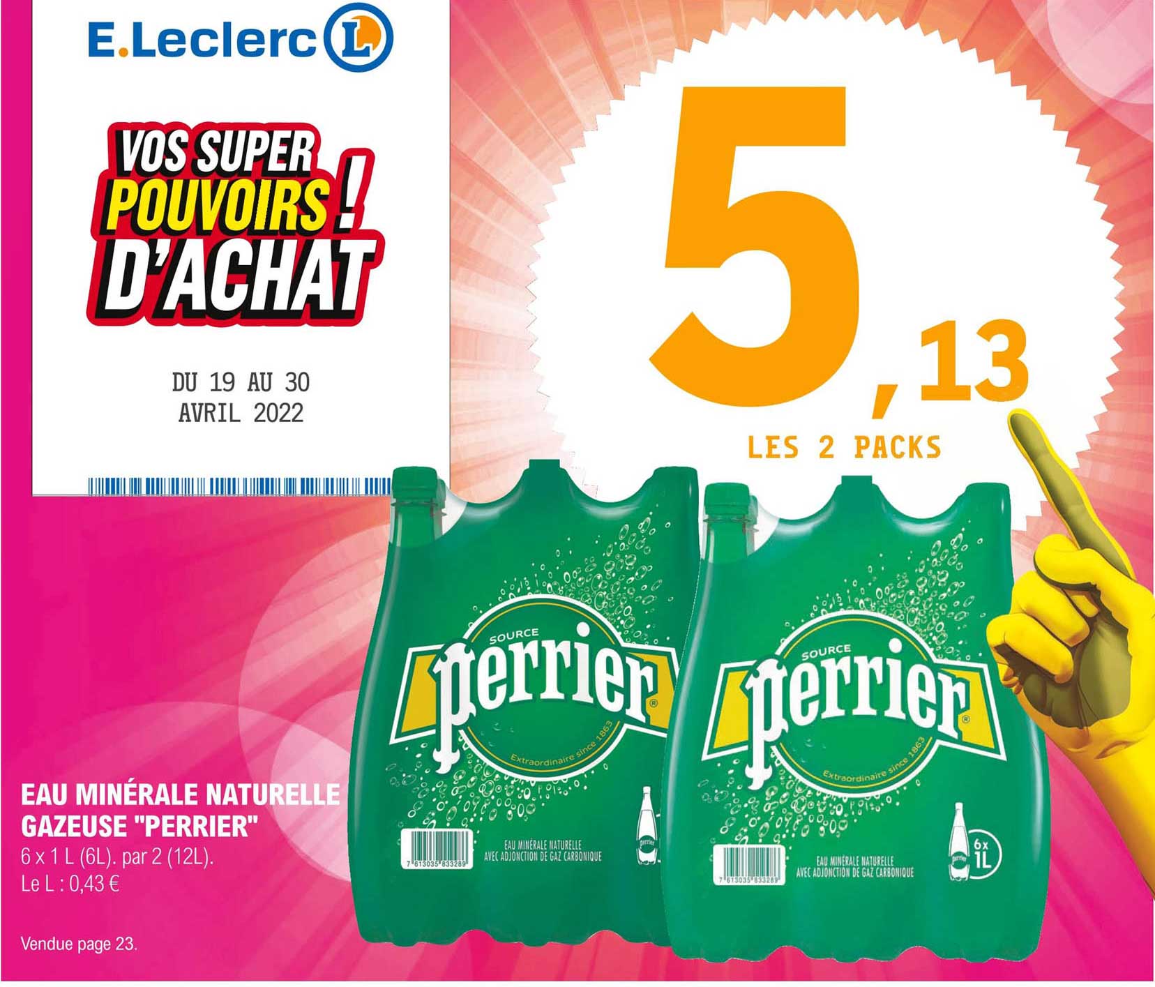 Eau Minérale Naturelle Gazeuse "perrier"