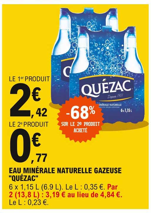 Eau Minérale Naturelle Gazeuse "quézac"