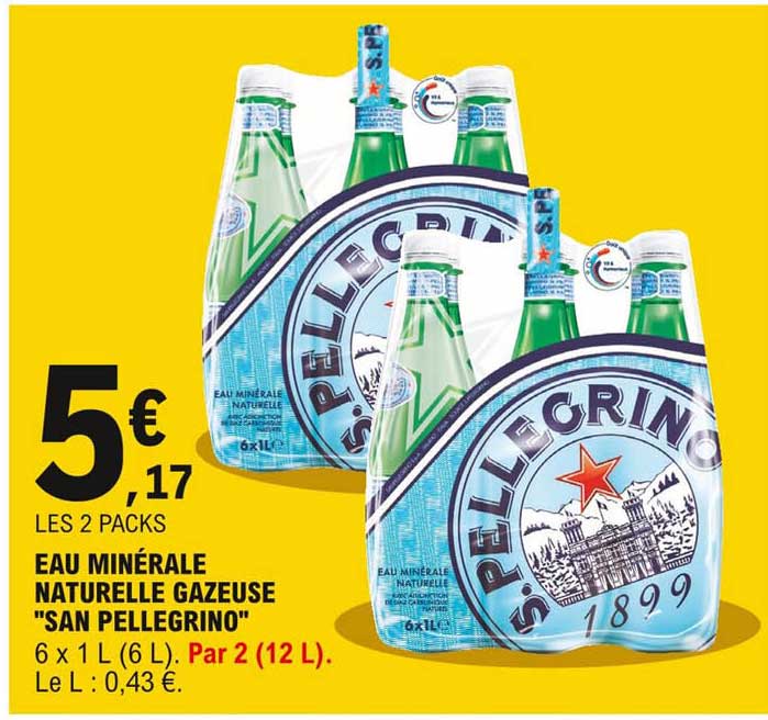 eau minérale naturelle gazeuse "san pellegrino"