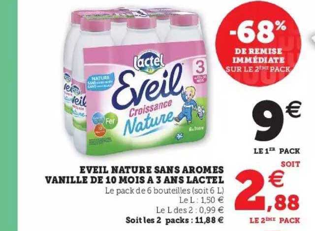 éveil nature sans arômes vanille de 10 mois à 3 ans lactel