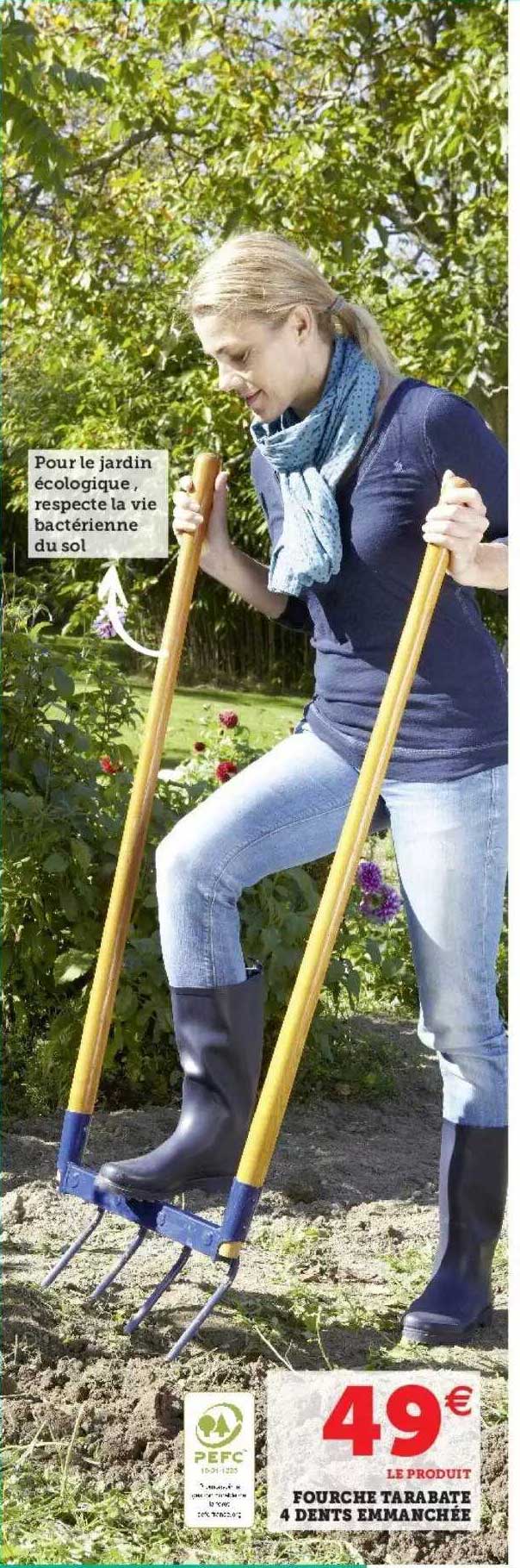 fourche tarabate 4 dents emmanchée