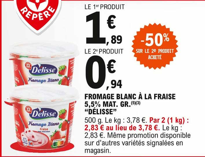 Fromage Blanc à La Fraise 5,5% Mat. Gr. "délisse"