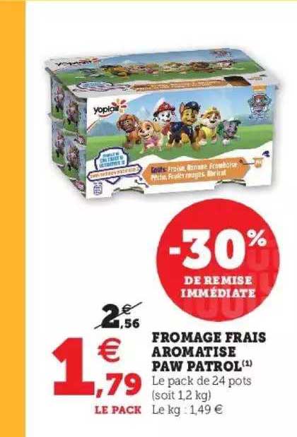 fromage frais aromatisé paw patrol