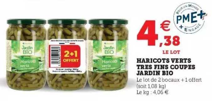 haricots verts très fins coupés jardin bio