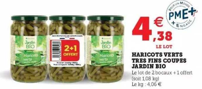 haricots verts très fins coupés jardin bio