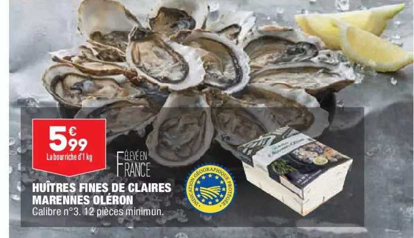 huîtres fines de claires marennes oléron