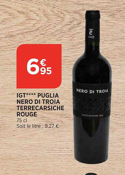 Igt Puglia Nero Di Troia Terrecarsiche Rouge