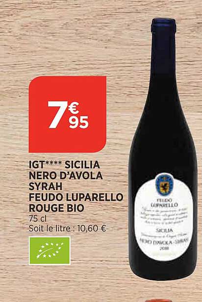 igt sicilia nero d'avola syrah feudo luparello rouge bio