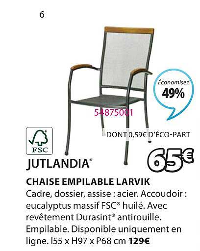 Jutlandia Chaise Empilable Larvik