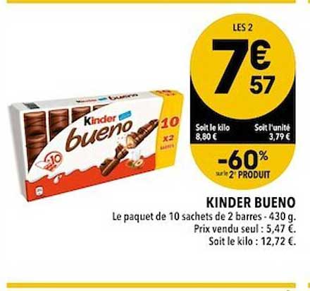 Kinder Bueno -60% Sur Le 2e Produit