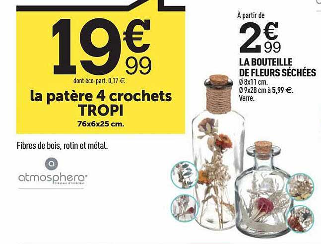 La Bouteille De Fleurs Séchées Atmosphera