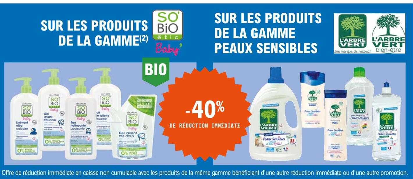 la gamme so'bio étic, la gamme peaux sensibles l'arbre vert