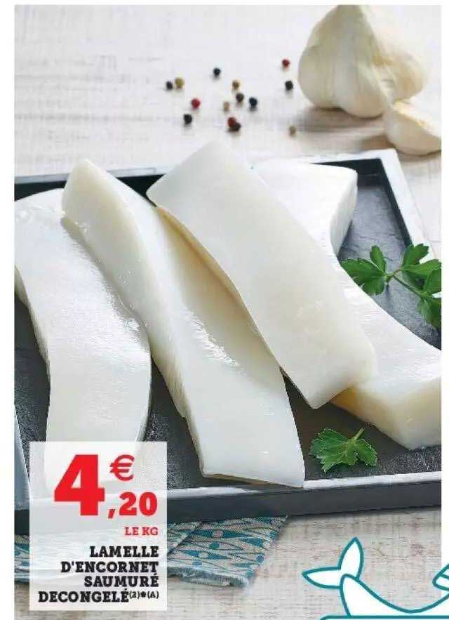 lamelle d'encornet saumuré décongelé