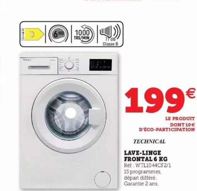 lave-linge frontal 6 kg technical