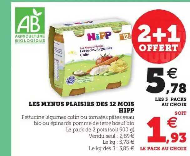 les menus plaisirs dès 12 mois hipp